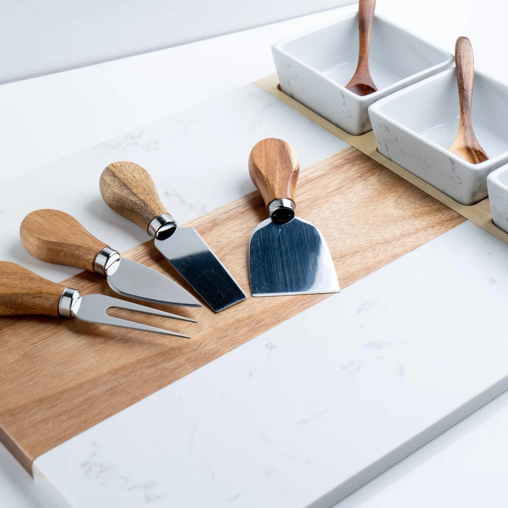 Marble Charcuterie Board - 11 Piece Set