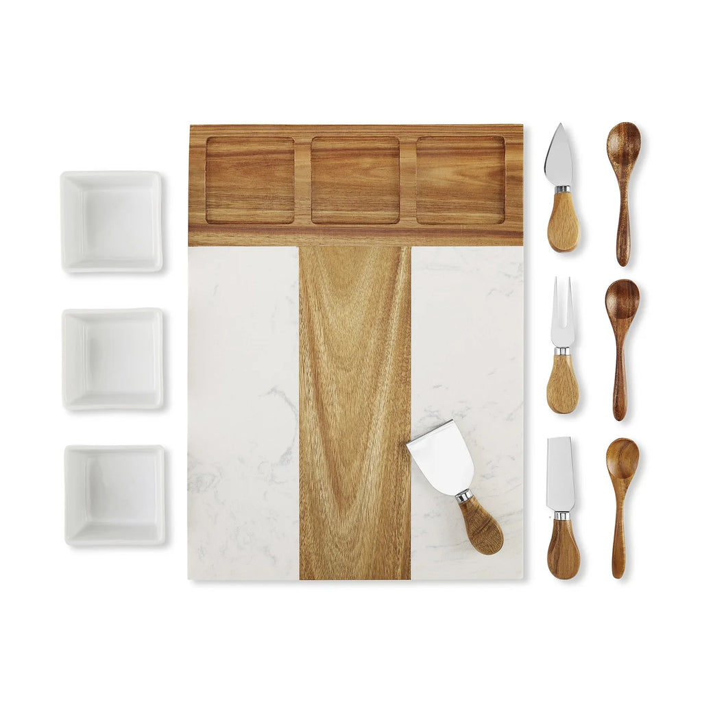 Marble Charcuterie Board - 11 Piece Set