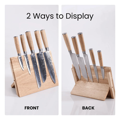 Kitchen Knife Set with Magnetic Block Stand
