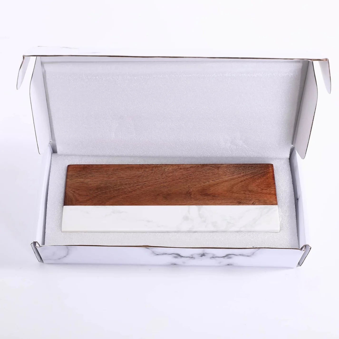Marble Desk Name Plate with Pen and Business Card Holder