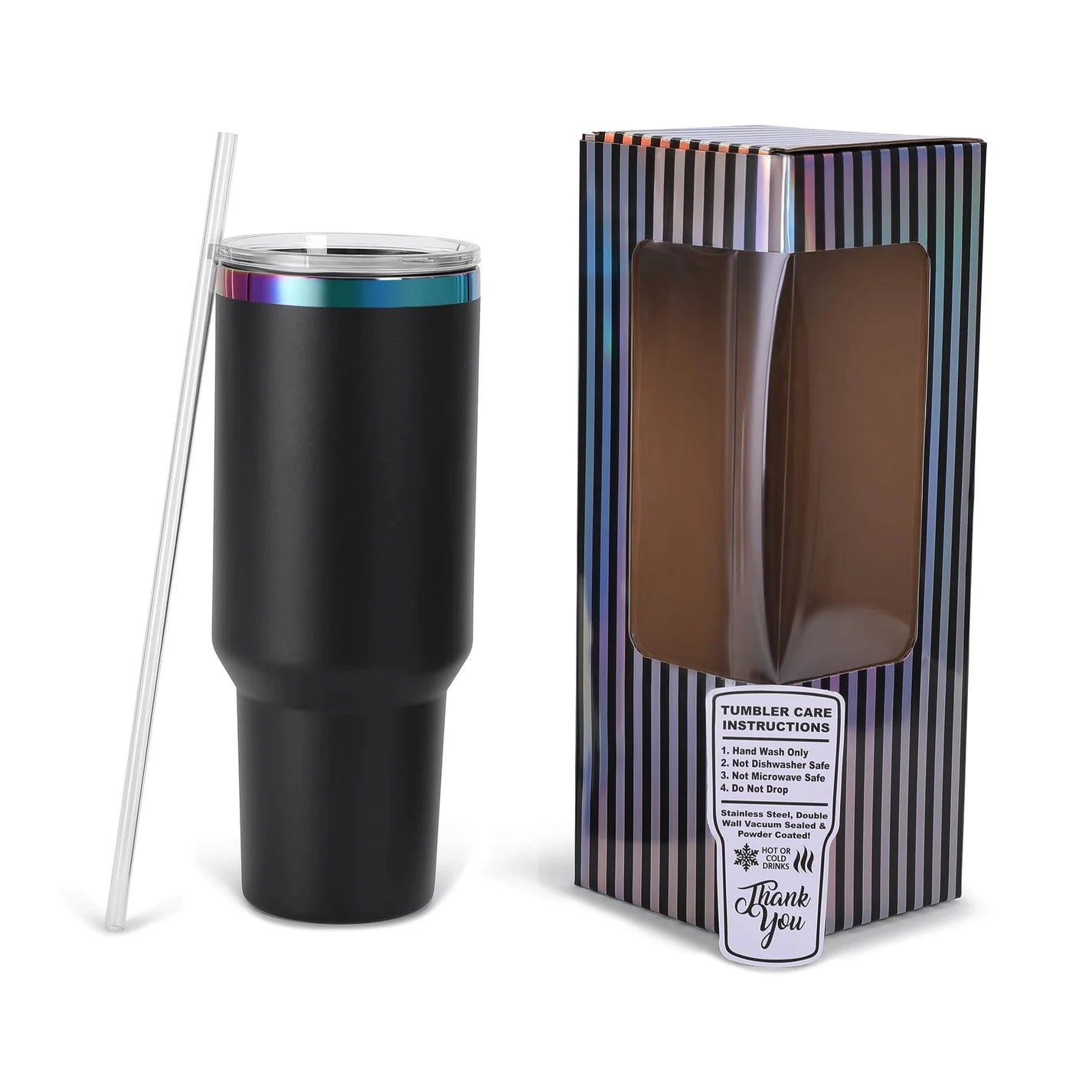 40oz Rainbow-Plated Tumbler