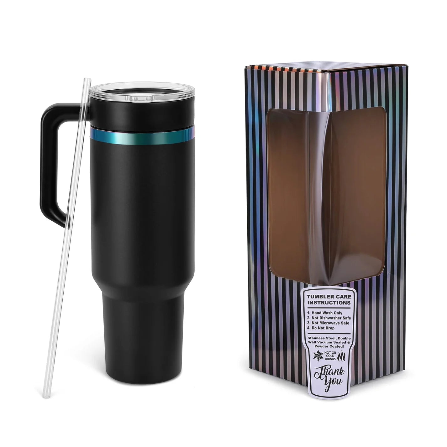 40oz Rainbow-Plated Tumbler
