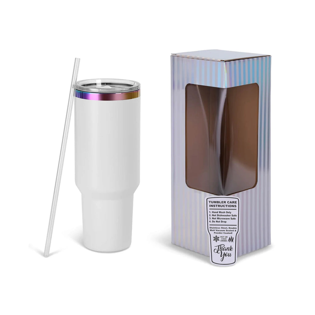 40oz Rainbow-Plated Tumbler