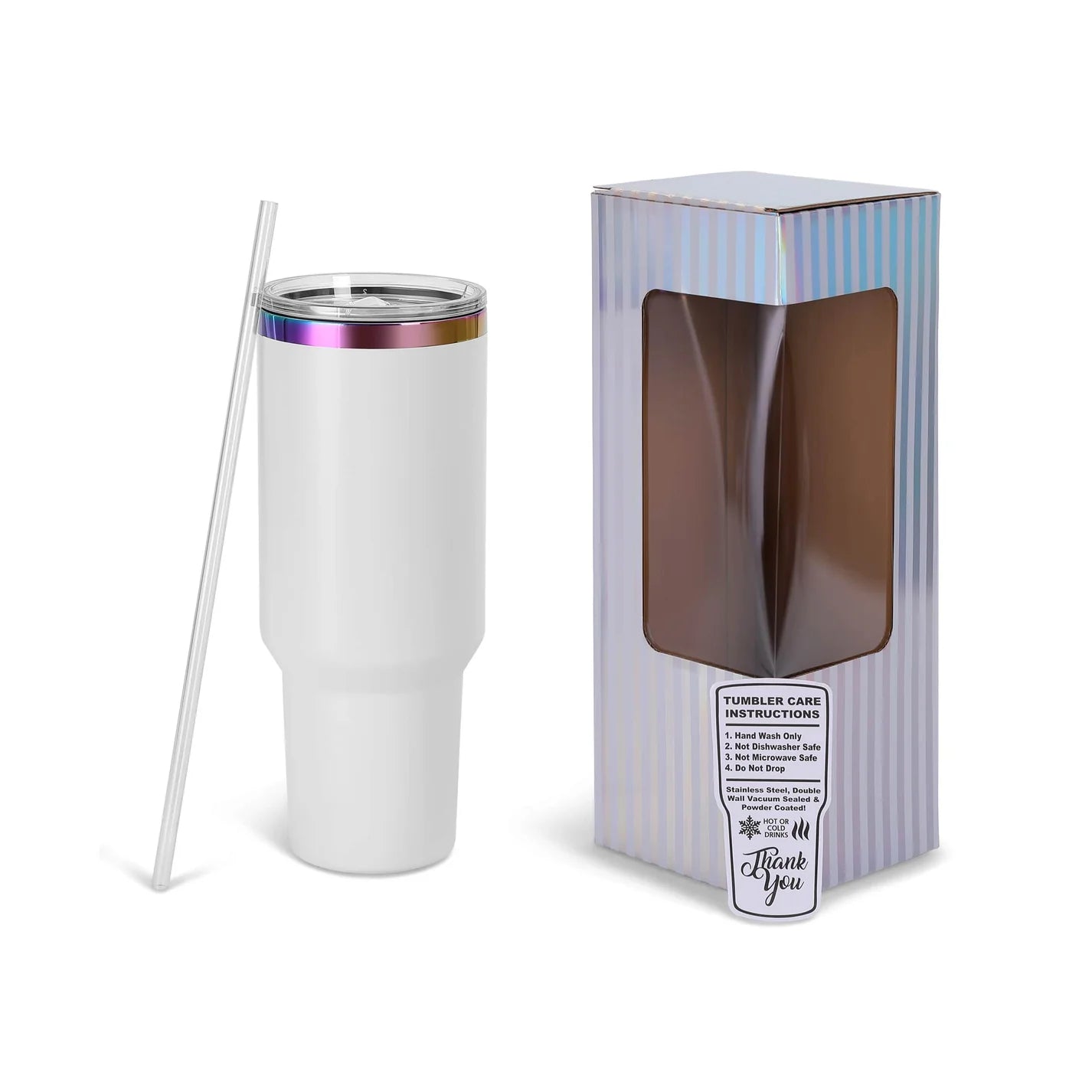 40oz Rainbow-Plated Tumbler