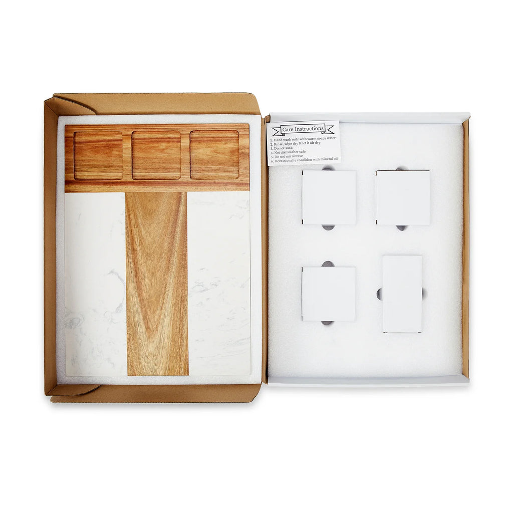 Marble Charcuterie Board - 11 Piece Set